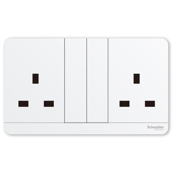 AvatarOn奐尚 13A 單位/兩位連保護門插座(白/玫瑰金/灰/胡桃木)| 請先查詢現貨 - LINKO Shop