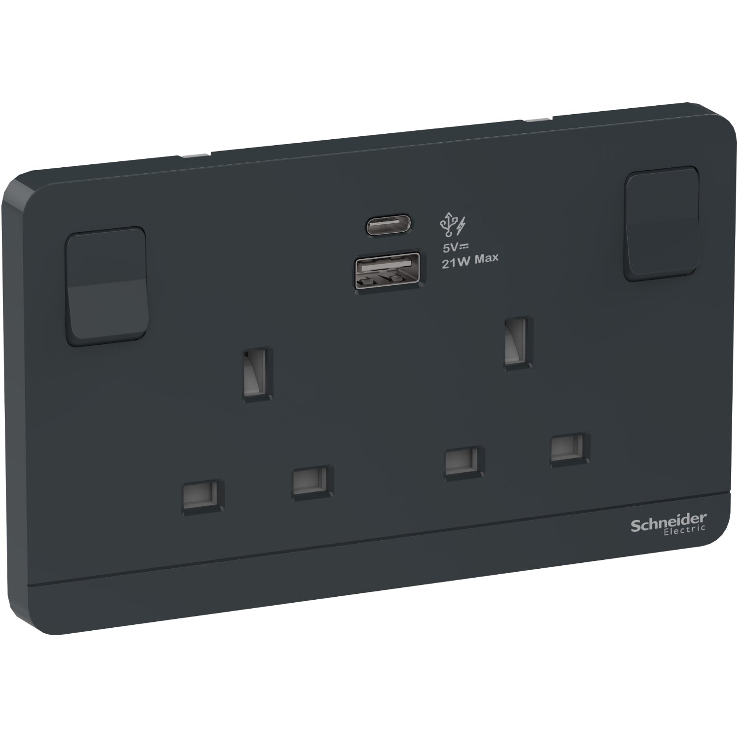 AvatarOn奐尚 13A 兩位連保護門有掣插座連兩位21W Type A+C USB 充電插座(白/金/灰)| 請先查詢現貨 - LINKO Shop