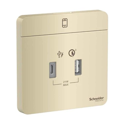 AvatarOn奐尚 兩位21W Type A+C PD+QC3.0 USB充電插座 (白/金/胡桃木)| 請先查詢現貨 - LINKO Shop