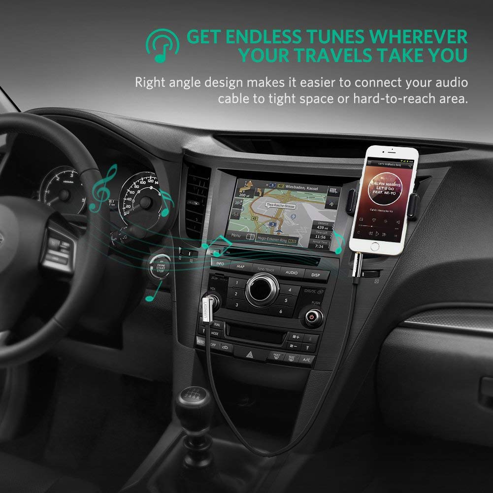 UGREEN 3.5mm公對公彎頭車載AUX音頻耳機線 (BF) - LINKO Shop
