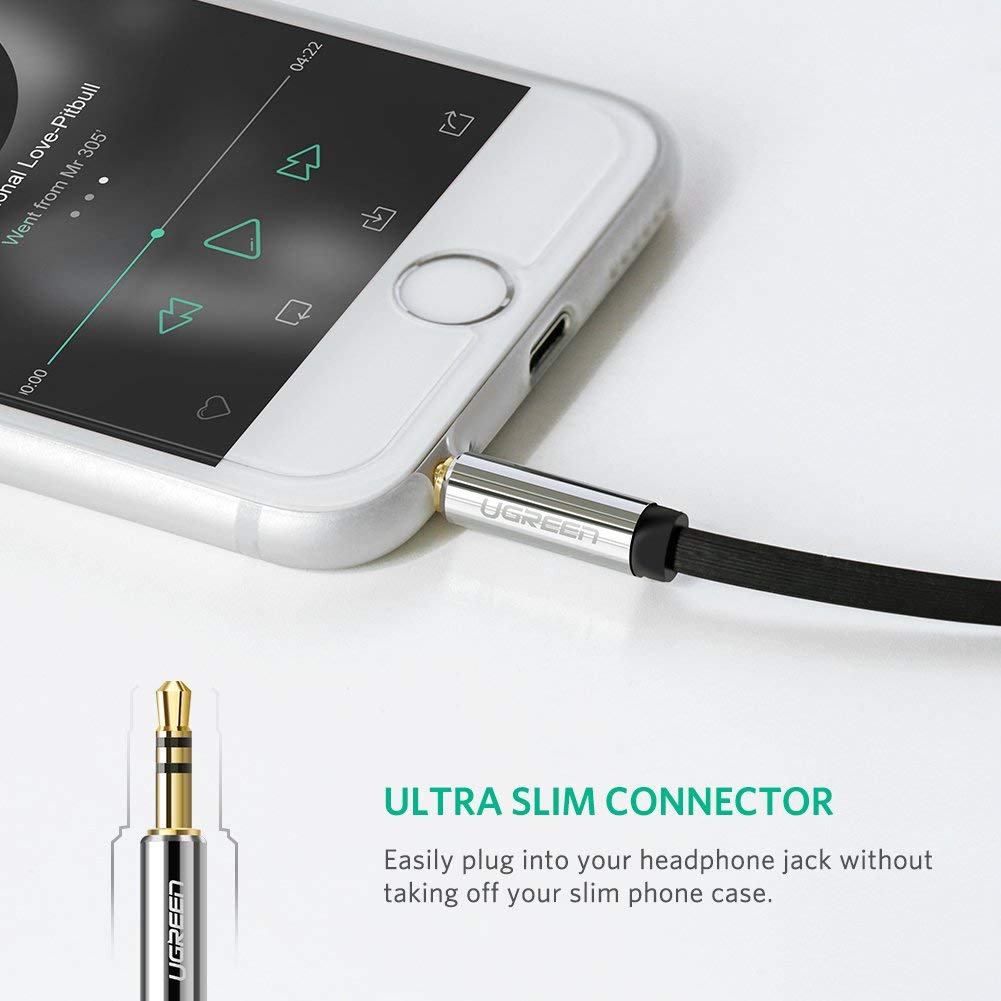 UGREEN 3.5mm公對公彎頭車載AUX音頻耳機線 (BF) - LINKO Shop