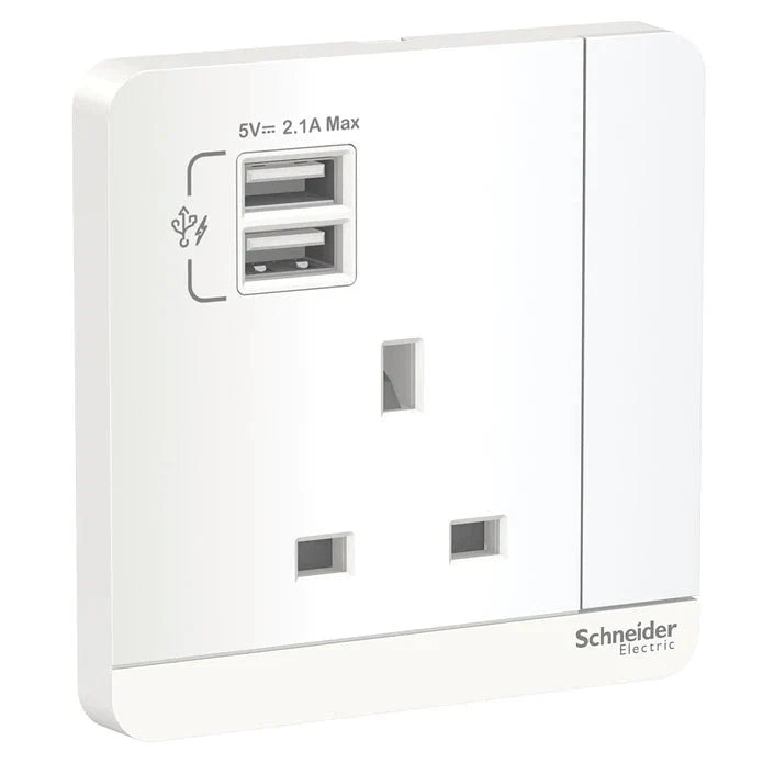 Schneider AvatarOn 13A 有掣插座連雙 USB 充電插座 香港購買指南