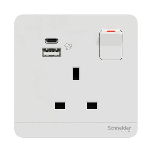 Schneider Electric AvatarOn E8315DACUSB 13A插座連Type A+C USB充電 香港購買指南