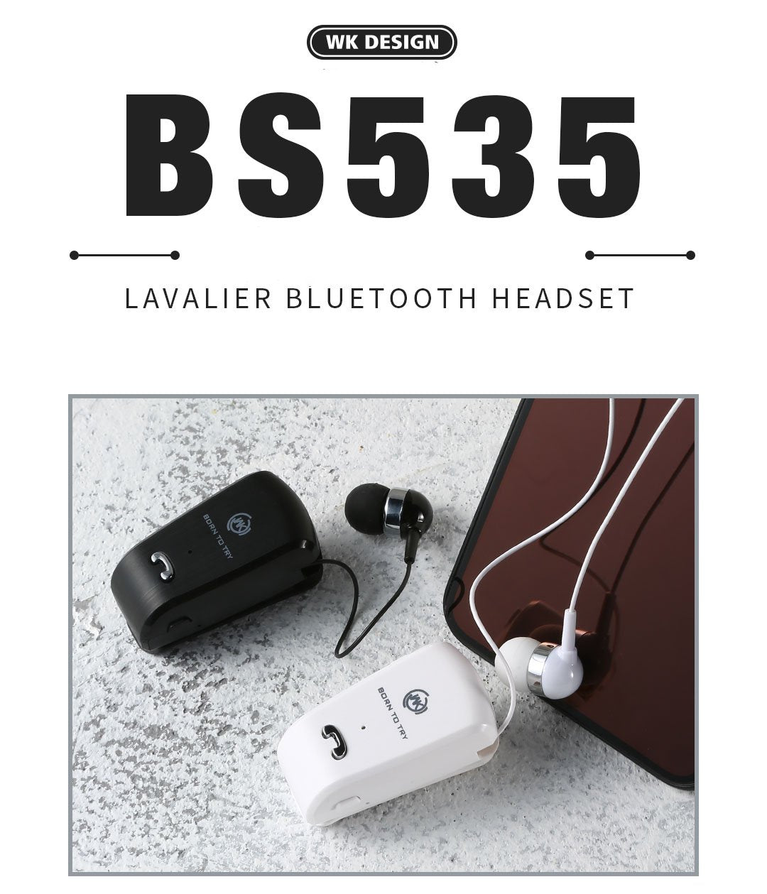 WK Design BS535 領夾式單邊無線耳機：一夾上衫領，行街做嘢都聽得清