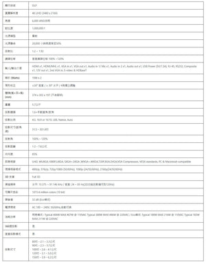 Optoma ZK706LV 4K 雷射投影機 家用商用工程三用 高亮度長效