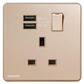 西門子 DELTA®arina 13A 單位單極開關插座(帶USB插座)
