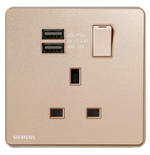 西門子 DELTA®arina 13A 單位單極開關插座(帶USB插座) 產品圖片