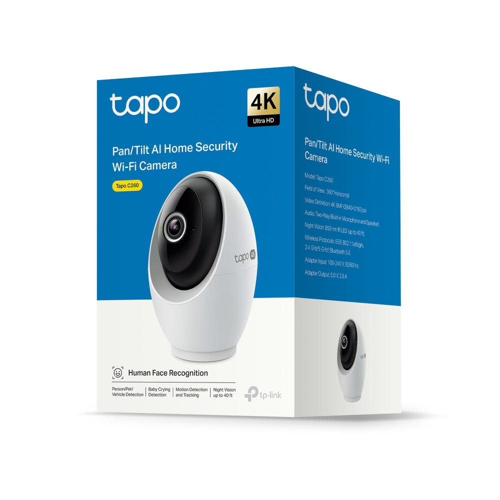 Tapo C260 4K 8MP 旋轉式 AI 家庭防護 Wi-Fi 網路攝影機
