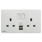 西門子 DELTA®arina 13A 雙位開關插座(帶USB插頭) 產品圖片