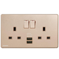 西門子 DELTA®arina 13A 雙位開關插座(帶USB插頭)