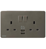 西門子 DELTA®arina 13A 雙位開關插座(帶USB插頭) 產品圖片