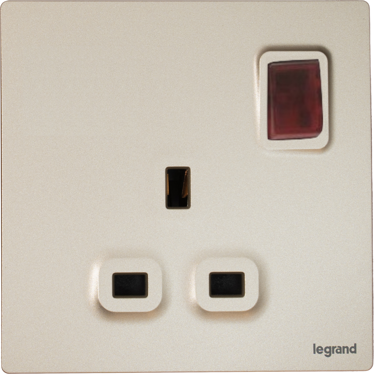 Legrand Mallia Senses 13A 單蘇有掣有燈 香檳金