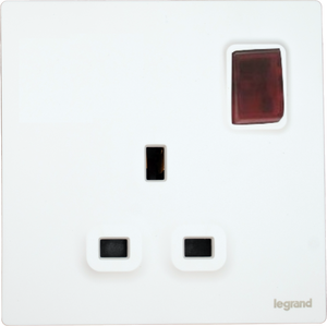 Legrand Mallia Senses 13A 單蘇有掣有燈 陶瓷白