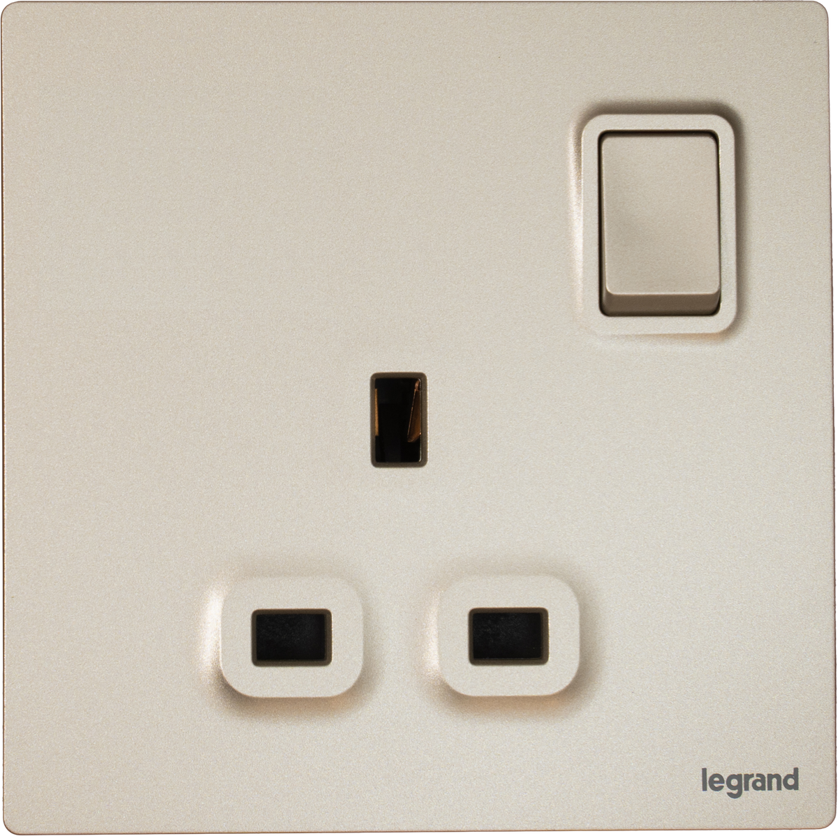 Legrand Mallia Senses 13A 單蘇有掣 香檳金