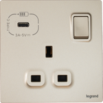 Legrand Mallia Senses 13A 單蘇有掣連Type C USB 香檳金