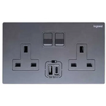 Legrand Galion逸景 兩位13A蘇面帶開關連Type A+C USB 燈光控制 – 圖2 | linko.shop