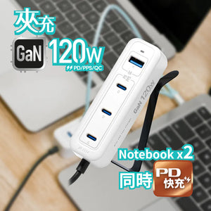 M2K GaN120W『 夾充 』【旅行版】- 夾枱迷你快速充電器 (3C1A)
