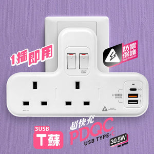 M2K PDQC T蘇【PD20W快充版】＋【防雷保護】