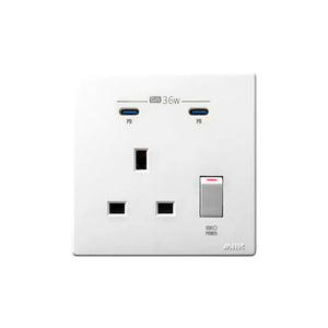 M2K GaN 36W 雙 Type-C 牆壁插座單蘇氮化鎵 PD 快充