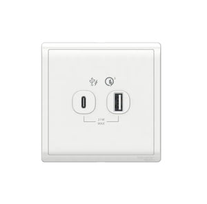 Pieno 兩位21W Type A+C PD+QC3.0 USB充電插座