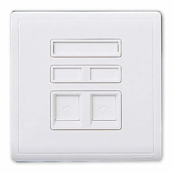 兩位RJ11電話及RJ45 5e類數據插座, Keystone面板備防塵活門