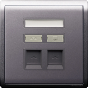 Pieno 兩位RJ45 5e類數據插座, Keystone 面板備防塵活門