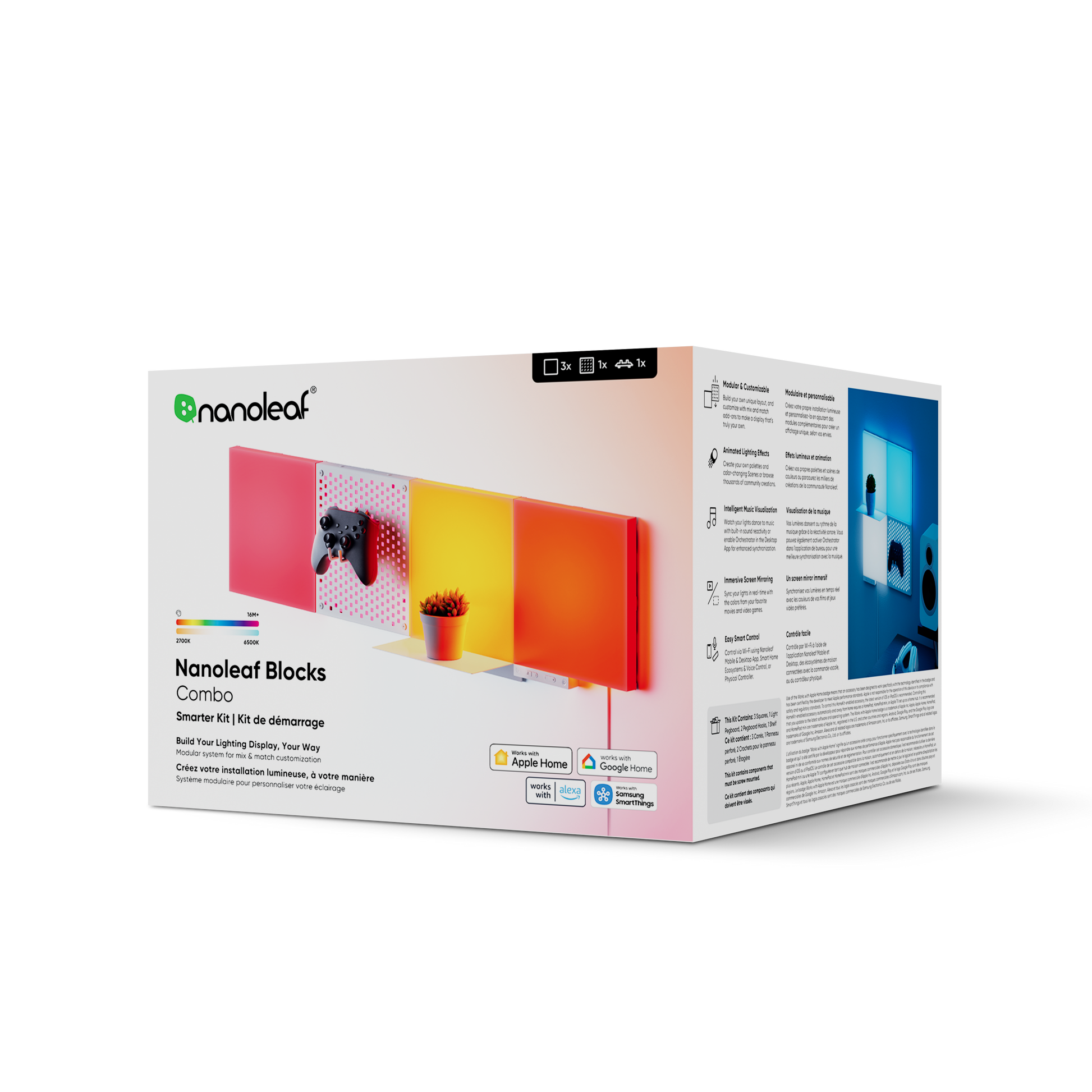 Nanoleaf Blocks 多功能入門套裝 5組 可自訂光效 智慧照明 家庭裝飾 支援Apple HomeKit