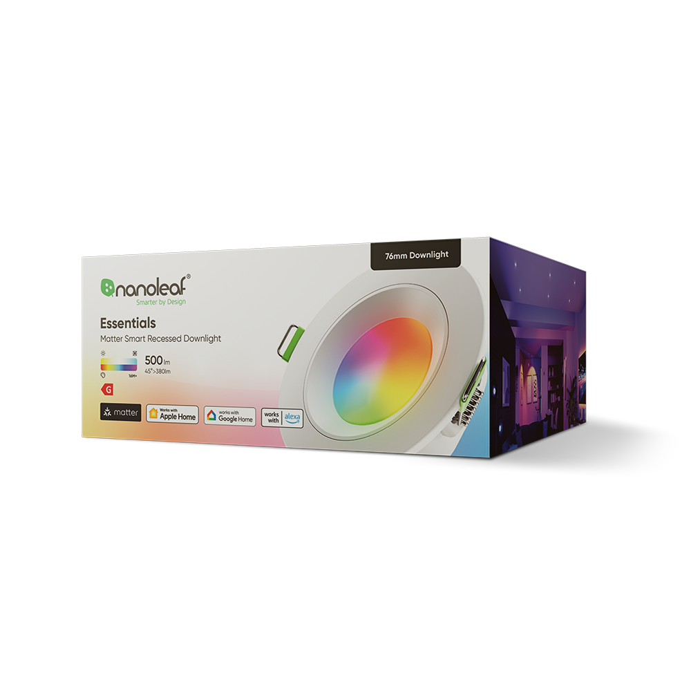 Nanoleaf 3英吋 6W 智慧筒燈 支援Matter與Thread 多色可調 藍牙控制 節能設計