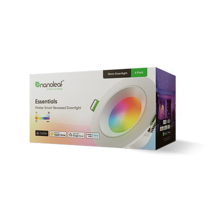 Nanoleaf Matter 3吋 6W 智慧天花筒燈 四燈套裝 兼容Matter 多色變換