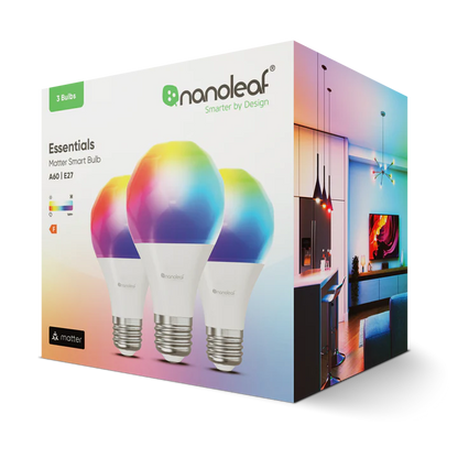 Nanoleaf Essentials 智能燈泡 3入 E27 球泡 兼容Matter 多色