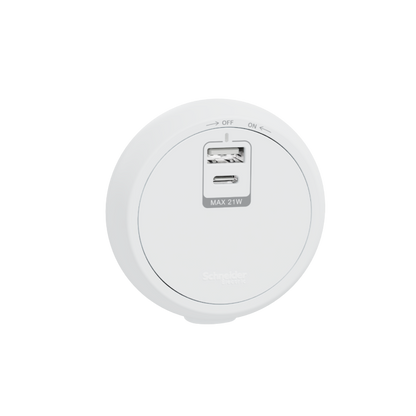 Easy series, USB socket, type A+C, 21W, grey 明裝式電力路軌USB插頭