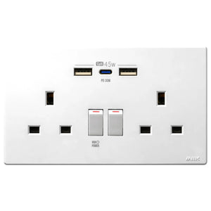 MIIK – GaN45W Type-C/USB 電制插座 (孖蘇)