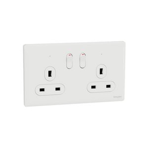 施耐德 Unica X 13A 兩位連保護門有掣雙極插座連LED指示燈