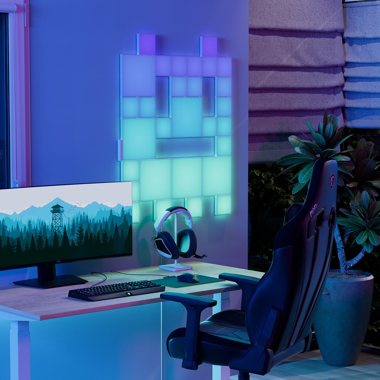 Nanoleaf 小正方形擴充套件 4塊 多功能 智慧燈光組 可自訂布局 兼容HomeKit 適用於居家辦公