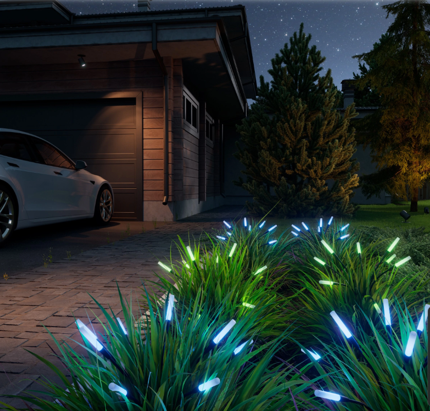 Nanoleaf 多彩太陽能庭院燈 2 件套 防水LED 智能 戶外 照明