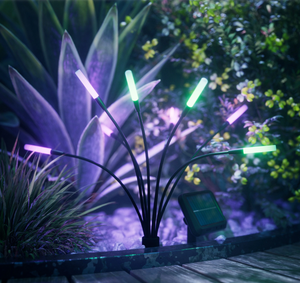 Nanoleaf 多彩太陽能庭院燈 2 件套 防水LED 智能 戶外 照明