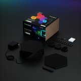 Nanoleaf 超級黑色 六角形 智慧燈板 九件套裝 高對比度 RGB 動態光效 無線安裝