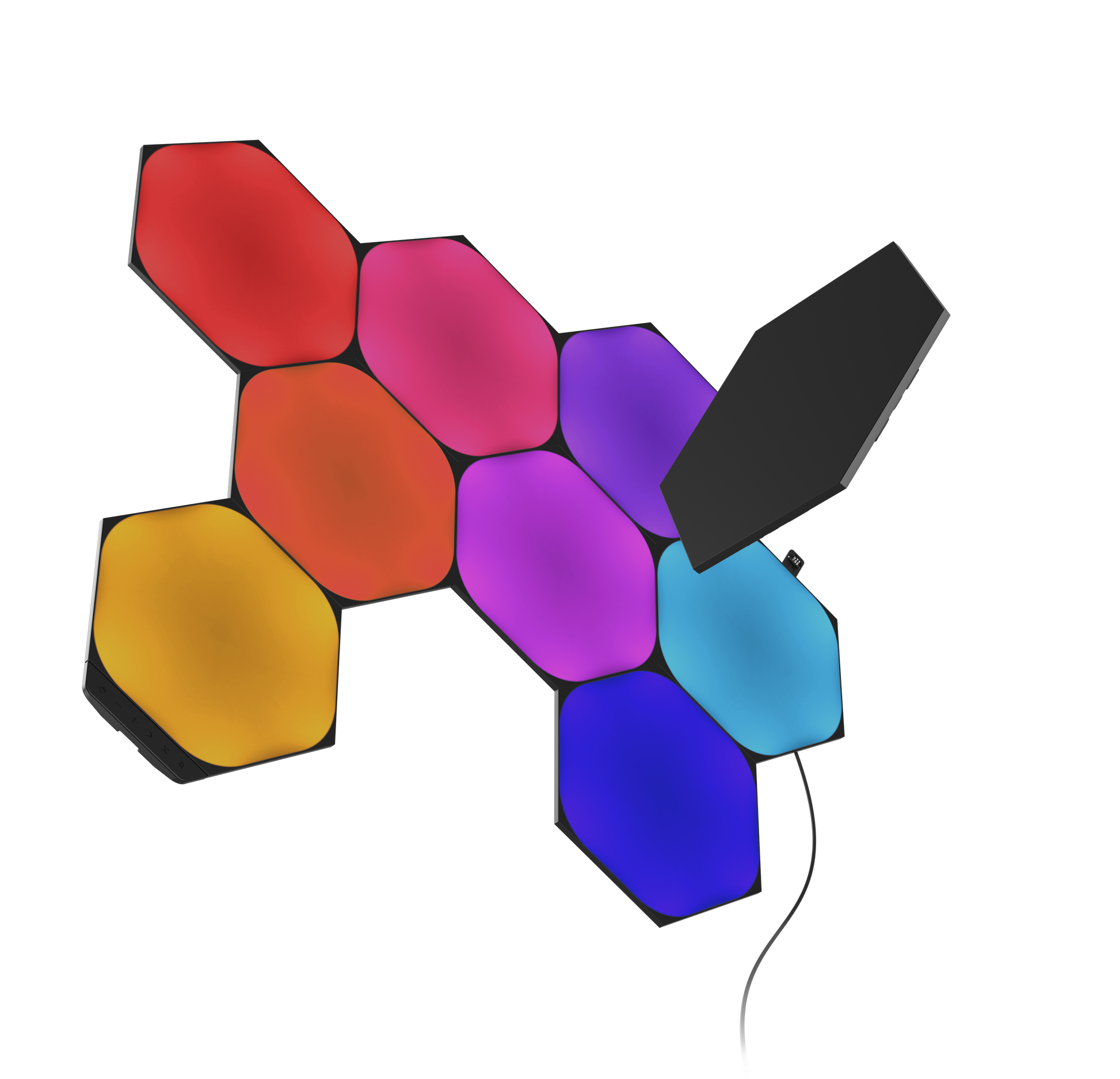 Nanoleaf 超級黑色 六角形 智慧燈板 九件套裝 高對比度 RGB 動態光效 無線安裝