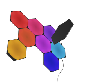 Nanoleaf 超級黑色 六角形 智慧燈板 九件套裝 高對比度 RGB 動態光效 無線安裝