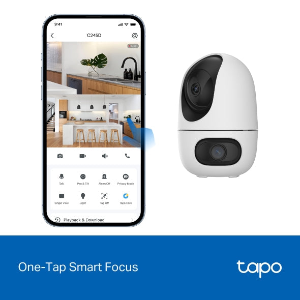 TP-Link Tapo C245D 2K 3MP 雙鏡頭旋轉式家居攝影機