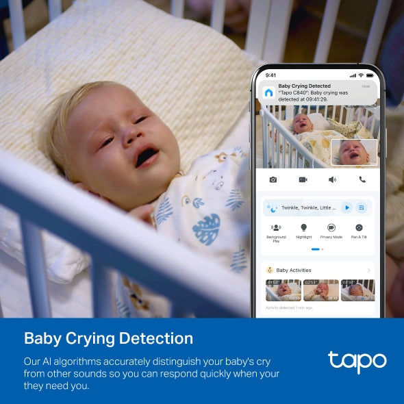 TP-Link Tapo C840 雙鏡頭400萬像素旋轉式AI智能嬰兒攝影機