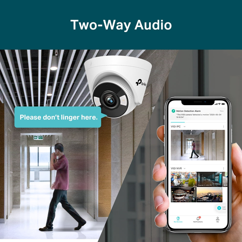 VIGI C440 4MP 全彩半球型網路攝影機 高效能 2.8mm/4mm 視訊監控