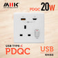 M2K PDQC 20W Type C USB 快速充電單蘇牆身插座 碳灰色 Matt Gray