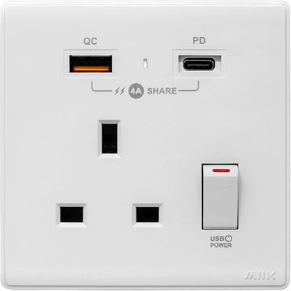 M2K PDQC 20W Type C USB 快速充電單蘇牆身插座