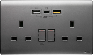 M2K PDQC Type C及USB 5.7A快速充電面板(孖蘇)