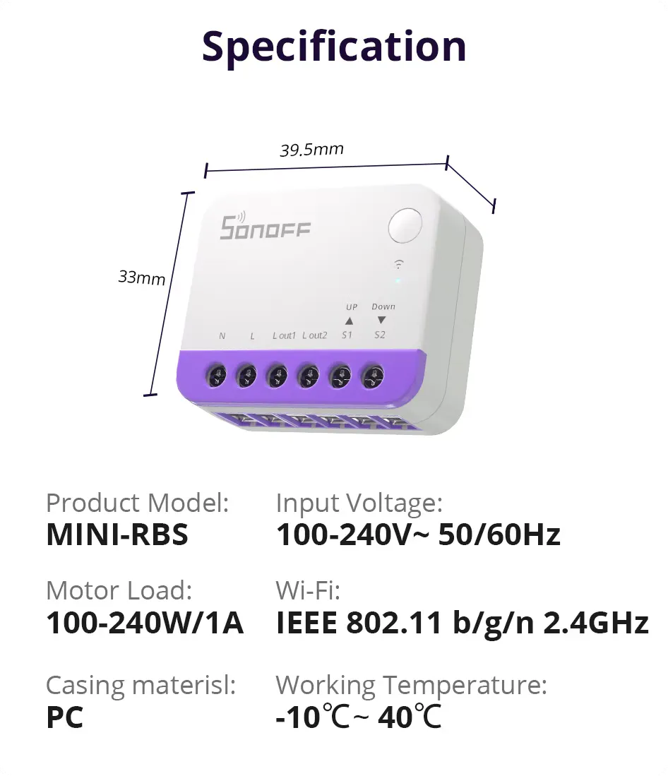 SONOFF 智慧捲簾開關 MINI-RBS