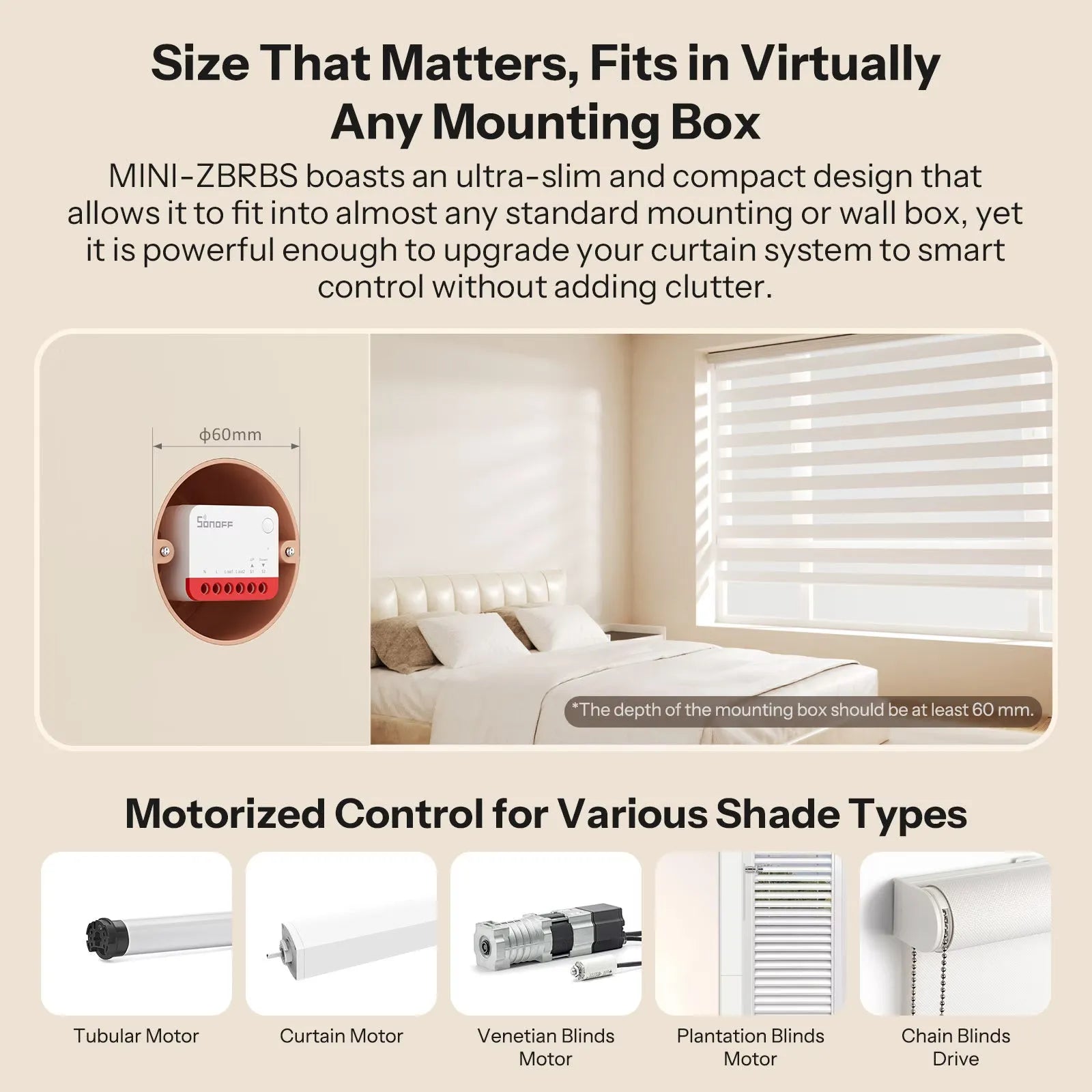 SONOFF Zigbee 智慧捲簾開關 MINI-ZBRBS