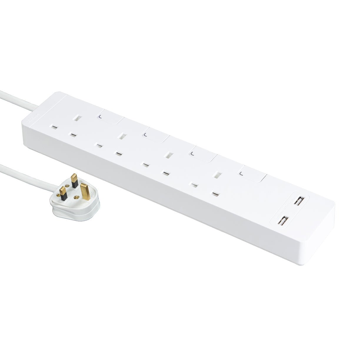 Schneider Electric 13A 四位獨立開關安全插座 連兩位USB充電插座 (連3米線) | 穩定提供電力給你的電器 - LINKO Shop