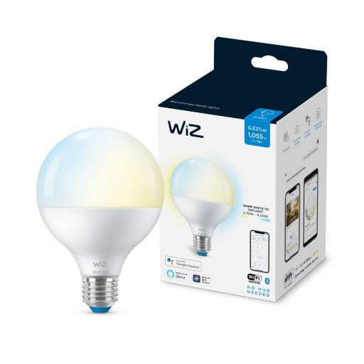 【白光球形智能燈泡】WiZ Whites G95 E27 TW｜智能家居燈具、WiFi配對｜香港行貨、一年保養 - LINKO Shop